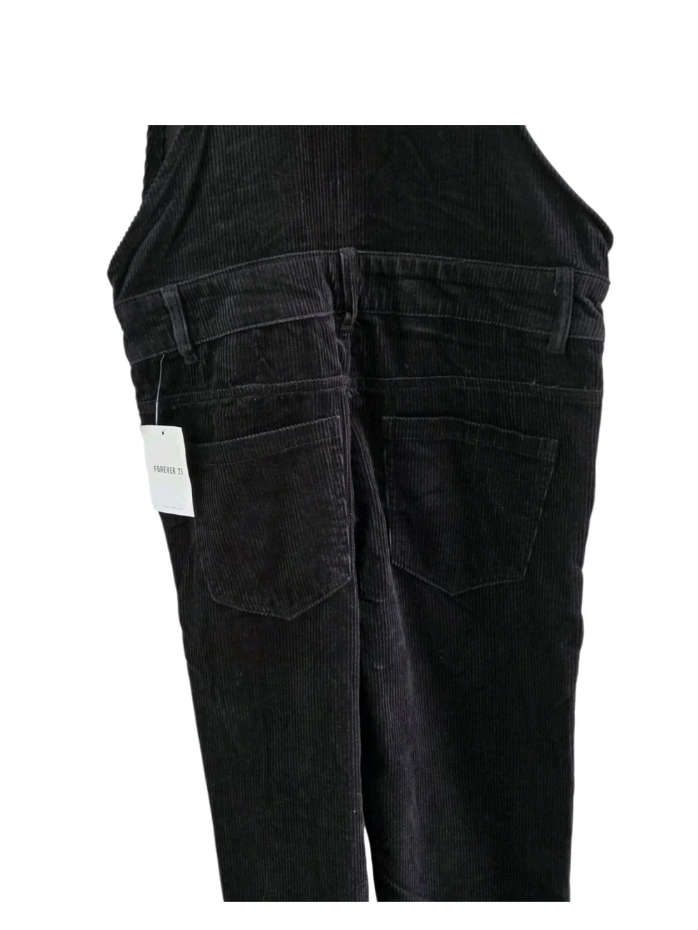 Forever 21 Black Corduroy Overalls Pockets Mens Size XS NEW NWT